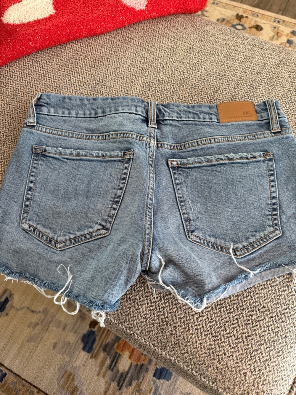 BKE Distressed Denim Cutoff Shorts in Light Blue - Picture 2 of 2